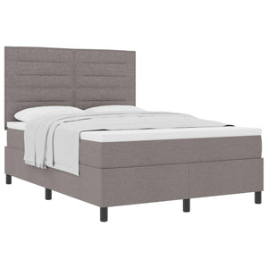 vidaXL Box Spring Bed with Mattress Taupe 140 x 190 cm Fabric