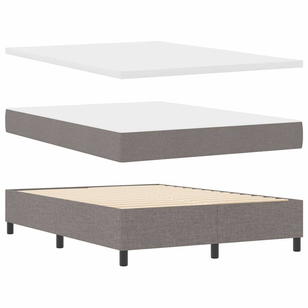 vidaXL Box Spring Bed with Mattress Taupe 140 x 190 cm Fabric