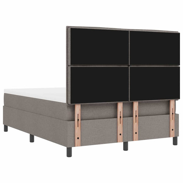 vidaXL Box Spring Bed with Mattress Taupe 140 x 190 cm Fabric