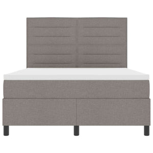 vidaXL Box Spring Bed with Mattress Taupe 140 x 190 cm Fabric