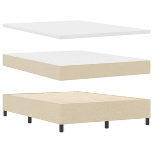 vidaXL Box Spring Bed with Mattress Cream 140 x 190 cm Fabric