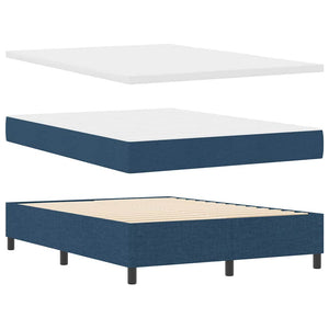 vidaXL Box Spring Bed with Mattress and Headboard Blue 140 x 190 cm Fabric