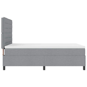 vidaXL Box Spring Bed with Mattress Light Gray 140 x 200 cm Fabric