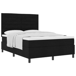 vidaXL Box Spring Bed with Mattress Black 140 x 200 cm Fabric