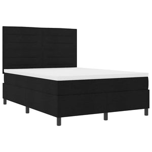 vidaXL Box Spring Bed with Mattress Black 140 x 200 cm Fabric