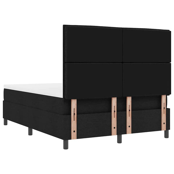 vidaXL Box Spring Bed with Mattress Black 140 x 200 cm Fabric