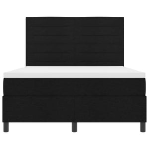 vidaXL Box Spring Bed with Mattress Black 140 x 200 cm Fabric