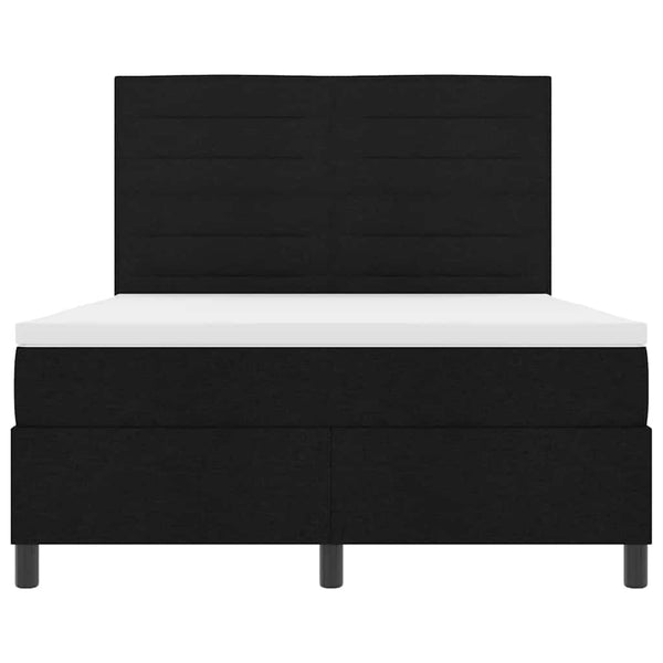 vidaXL Box Spring Bed with Mattress Black 140 x 200 cm Fabric