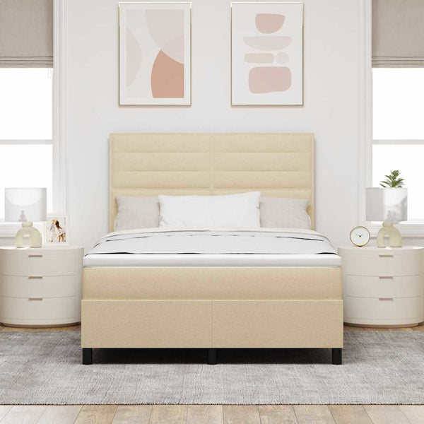 Boxspringbett Creme 160x200 cm