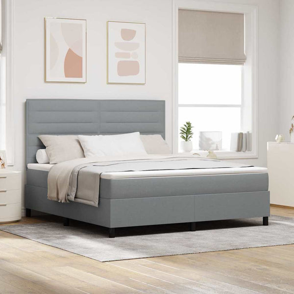 Boxspringbett mit Matratze Hellgrau 180x200 cm