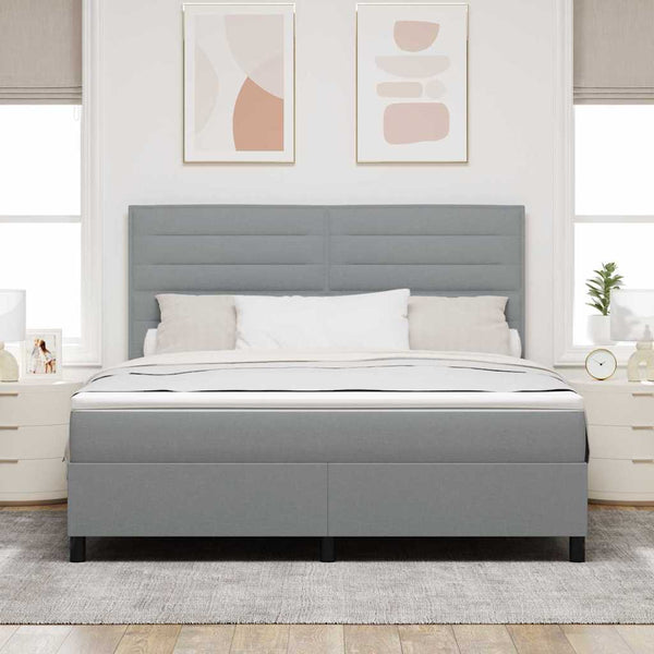 Boxspringbett mit Matratze Hellgrau 180x200 cm