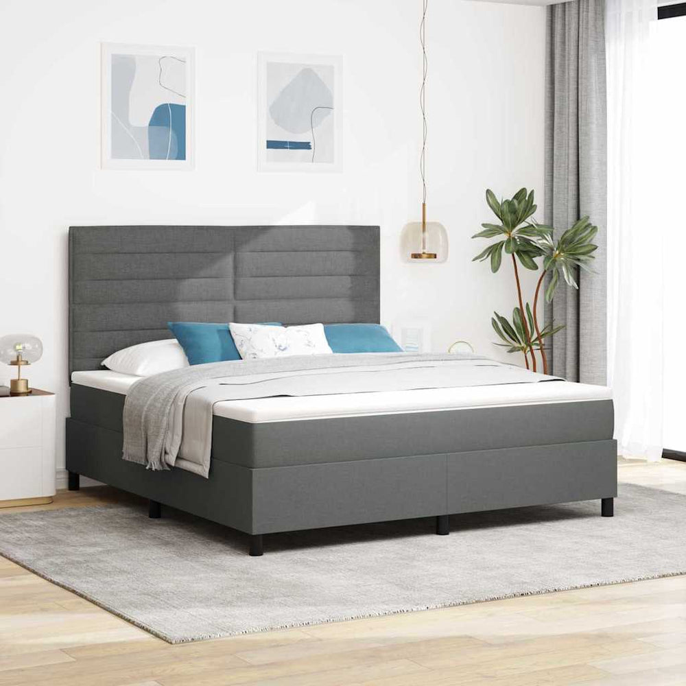 Boxspringbett mit Matratze Dunkelgrau 180x200 cm