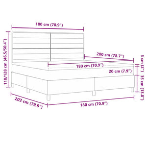 Boxspringbett Dunkelbraun 180x200 cm