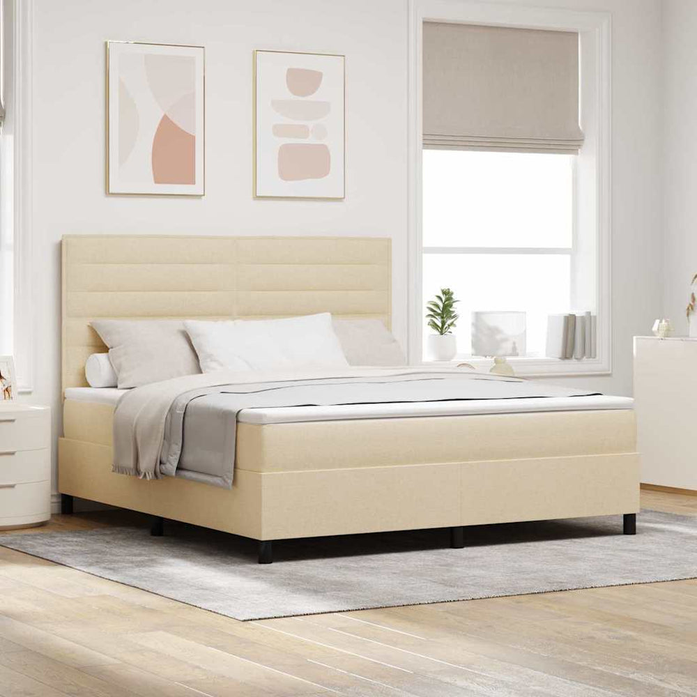 Boxspringbett Creme 180x200 cm mit Matratze