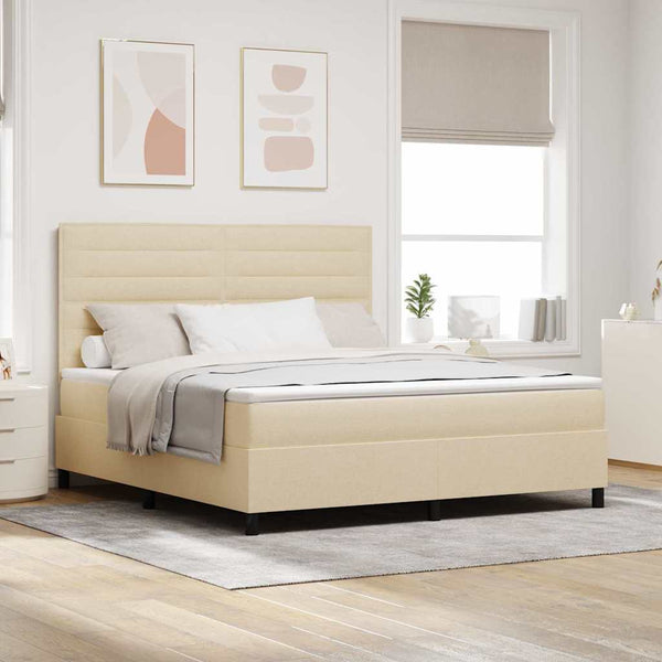 Boxspringbett Creme 180x200 cm mit Matratze