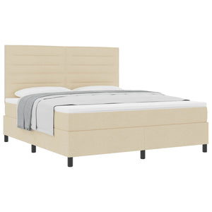 Boxspringbett Creme 180x200 cm mit Matratze