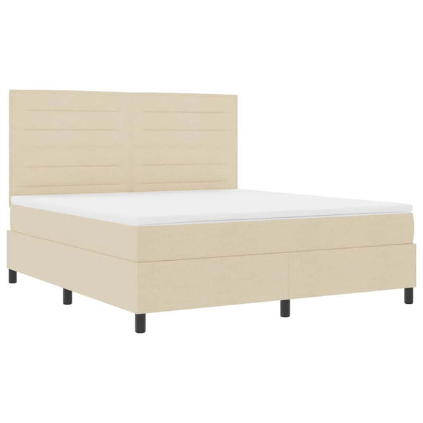 Boxspringbett Creme 180x200 cm mit Matratze