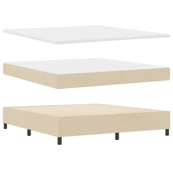 Boxspringbett Creme 180x200 cm mit Matratze