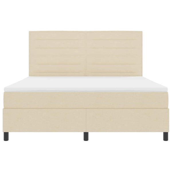 Boxspringbett Creme 180x200 cm mit Matratze