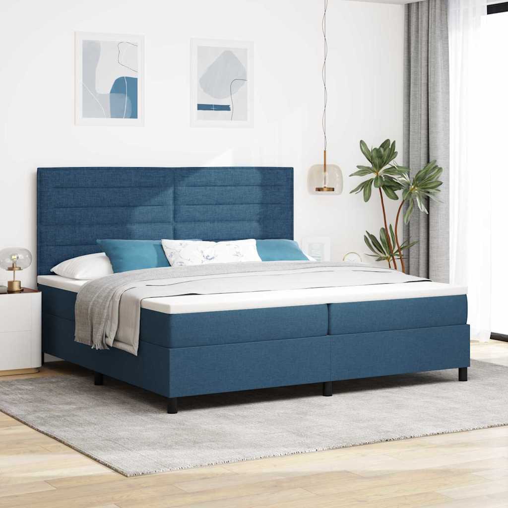 Boxspringbett Blau 200x200 cm mit Matratze