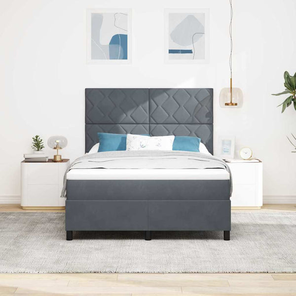 Boxspringbett Dunkelgrau Samt 140x190 cm