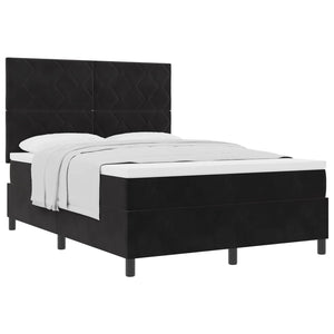 Boxspringbett Schwarz Samt 140x200 cm