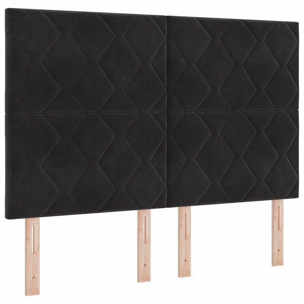 Boxspringbett Schwarz Samt 140x200 cm