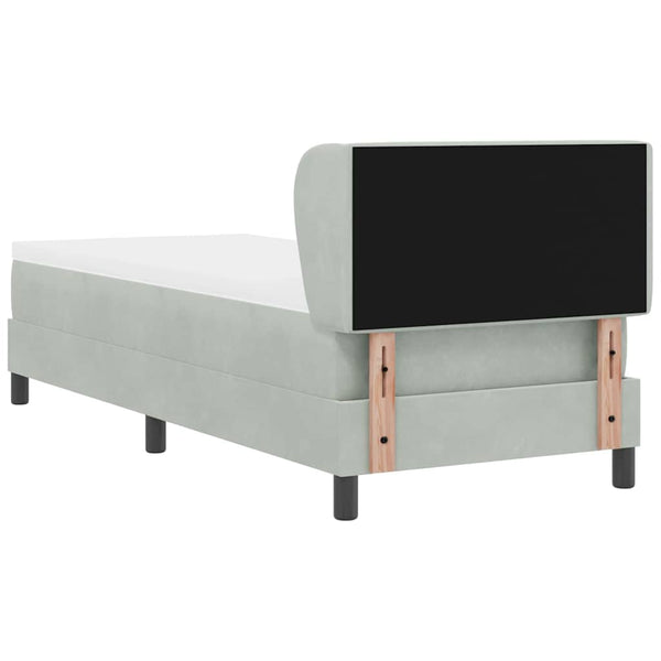 Boxspringbett Hellgrau Samt 80x200 cm