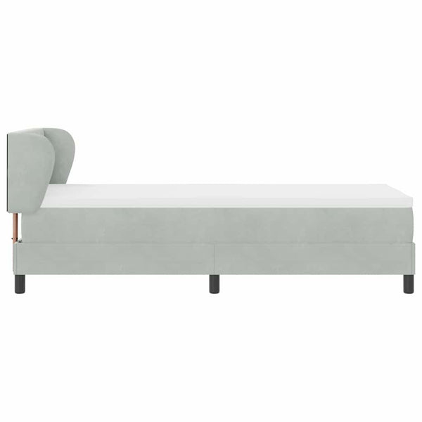 Boxspringbett Hellgrau Samt 80x200 cm
