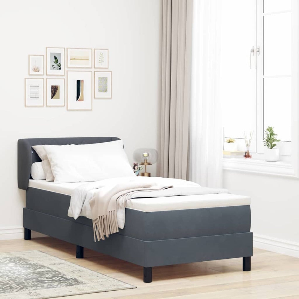 Boxspringbett Dunkelgrau Samt 80x200 cm