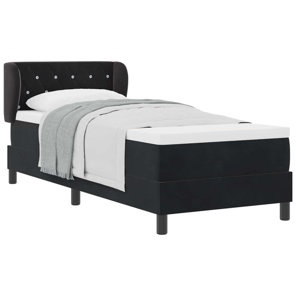 Boxspringbett Schwarz Samt 80x200 cm