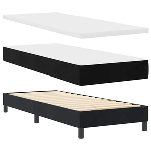 Boxspringbett Schwarz Samt 80x200 cm