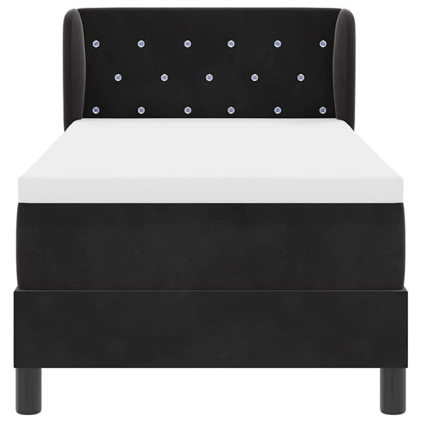 Boxspringbett Schwarz Samt 80x200 cm