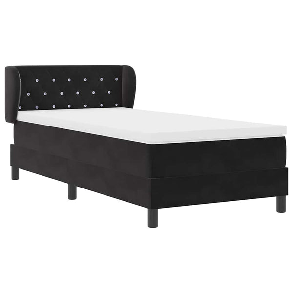 Boxspringbett Schwarz Samt 90x190 cm