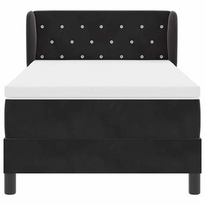 Boxspringbett Schwarz Samt 90x190 cm