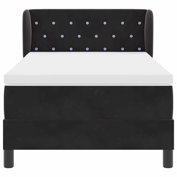 Boxspringbett Schwarz Samt 90x190 cm