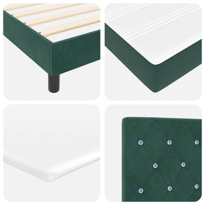 Boxspringbett Dunkelgrün Samt 90x190 cm