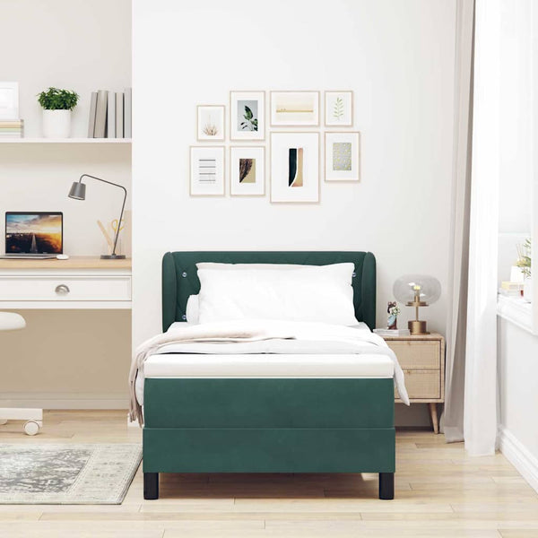 Boxspringbett Dunkelgrün Samt 90x190 cm
