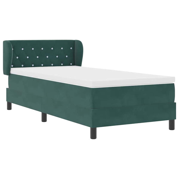 Boxspringbett Dunkelgrün Samt 90x190 cm