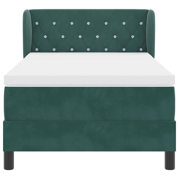 Boxspringbett Dunkelgrün Samt 90x190 cm