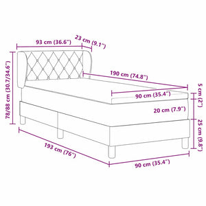 Boxspringbett Dunkelgrün Samt 90x190 cm