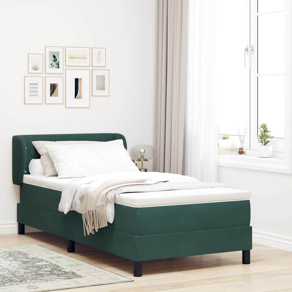 Boxspringbett Dunkelgrün Samt 90x200 cm