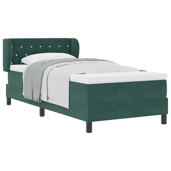 Boxspringbett Dunkelgrün Samt 90x200 cm