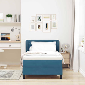 Boxspringbett Dunkelblau Samt 90x200 cm