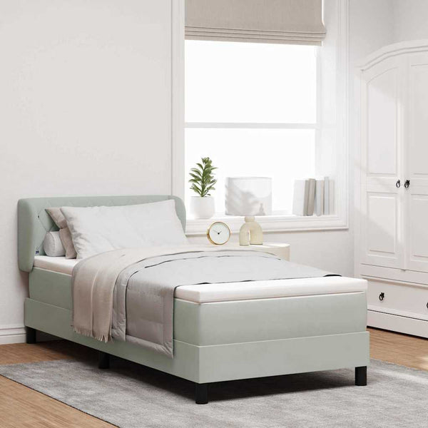Boxspringbett mit Kopfteil Hellgrau 100x200 cm