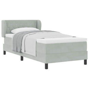 Boxspringbett mit Kopfteil Hellgrau 100x200 cm