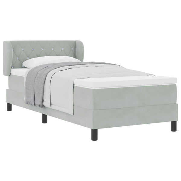 Boxspringbett mit Kopfteil Hellgrau 100x200 cm