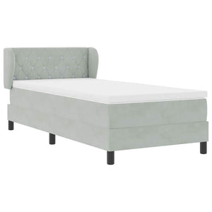 Boxspringbett mit Kopfteil Hellgrau 100x200 cm