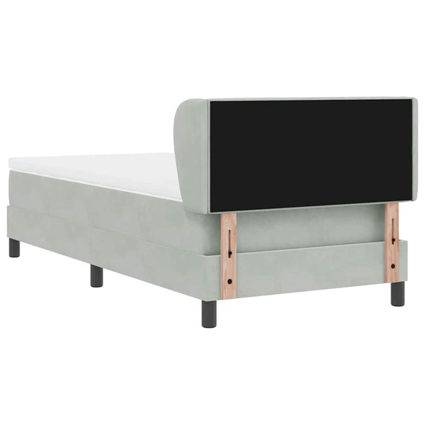 Boxspringbett mit Kopfteil Hellgrau 100x200 cm