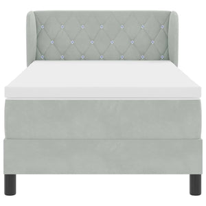 Boxspringbett mit Kopfteil Hellgrau 100x200 cm